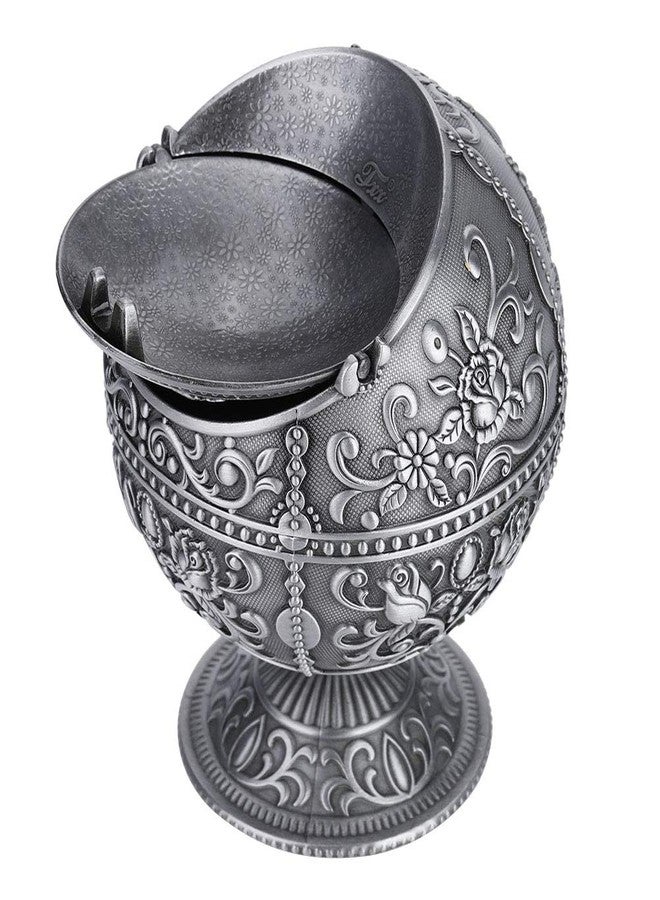 Zerone Vintage Round Ball Metal Ashtray, Tin Castle Decorative Design - Image 4
